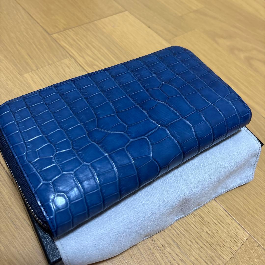 池田工芸 藍染めクロコ ラウンド ビッグウォレット - メルカリ