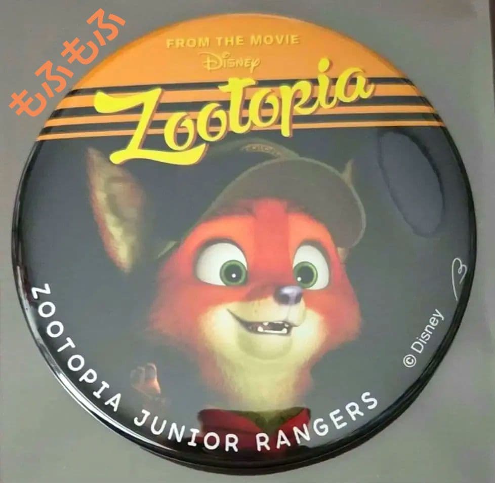 レア ズートピア 幼少期 ニック スタンド付き缶バッジ 希少品 大型 100㎜