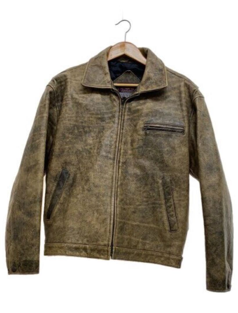 Genuine leather brown black jacket 革ジャン