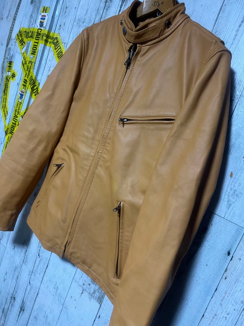 Liugoo Leathers シングルライダース 本革レザー 牛革 ブラウン Liugoo Leathers 【50%OFFクーポン】Liugoo Leathers 本革 ウィング