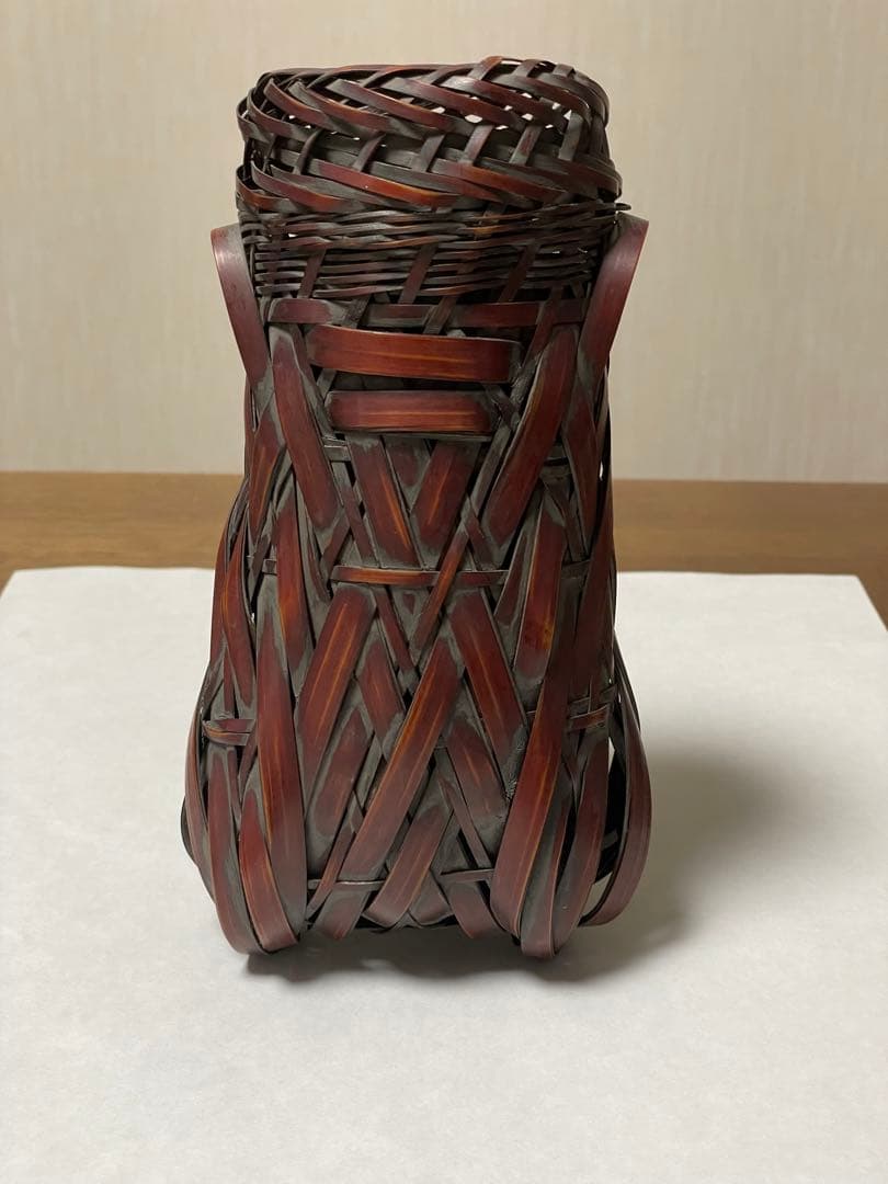 値下げ‼️ 竹花入 ‼️竹山作 ‼️竹製 蝉籠 花入 花籠 竹編 竹籠 掛花入 茶道具