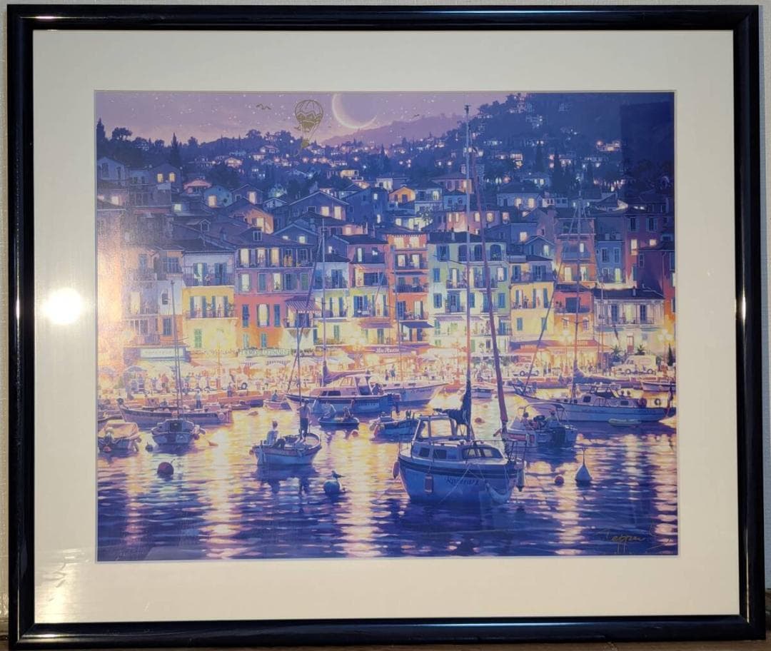 【真作】【複製】複製画　笹倉鉄平　ヴィルフランシュ　風景画　箱入　Z107