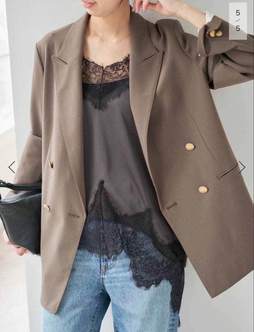 プレーンウィーブダブルブレストジャケット 38サイズ