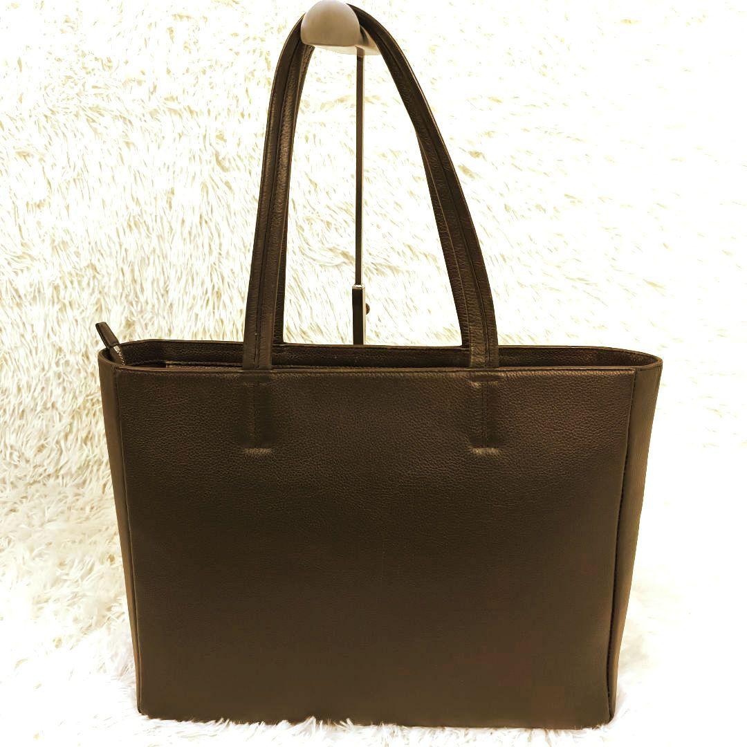 ✨美品✨ シップス スマート レザー トートバッグ シボ革 肩掛け A4可能 茶