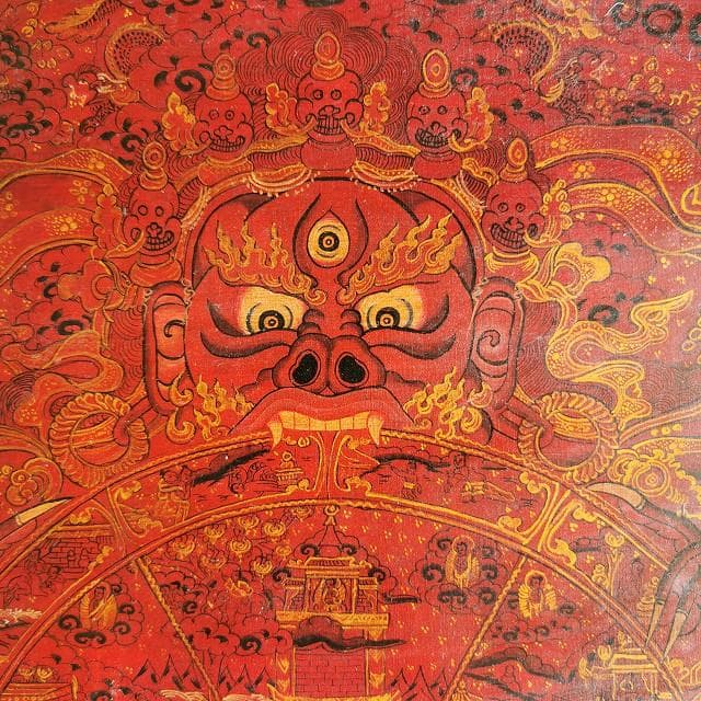 六道輪廻図（Wheel of Life）：　タンカ　仏画（額縁なし）