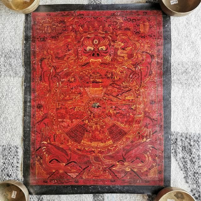 六道輪廻図（Wheel of Life）： タンカ 仏画（額縁なし） - メルカリ