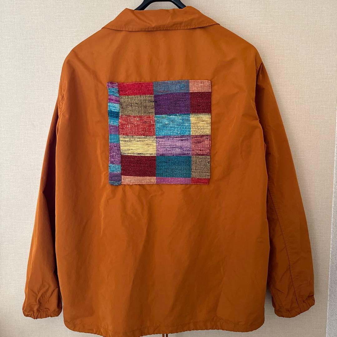 KUON オレンジ コーチジャケット パッチワーク