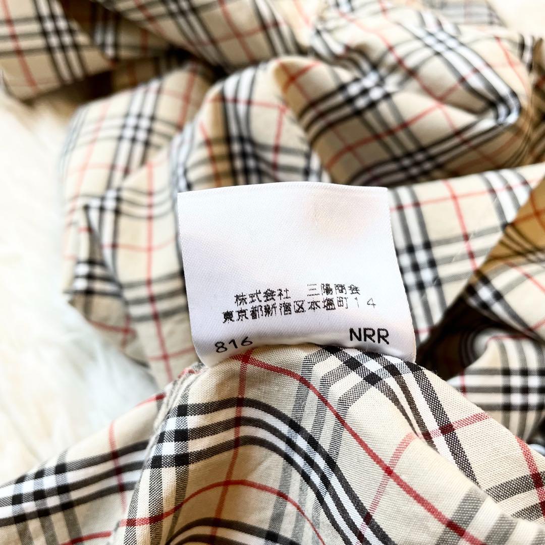 バーバリーブルーレーベル ノバチェック シャツ Yシャツ 刺繍ロゴ