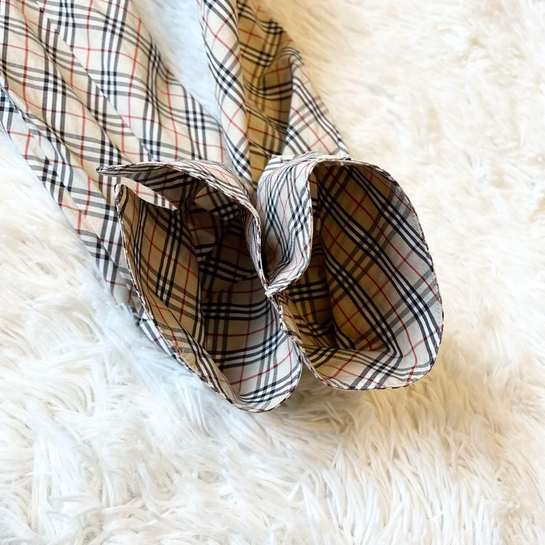 バーバリーブルーレーベル ノバチェック シャツ Yシャツ 刺繍ロゴ