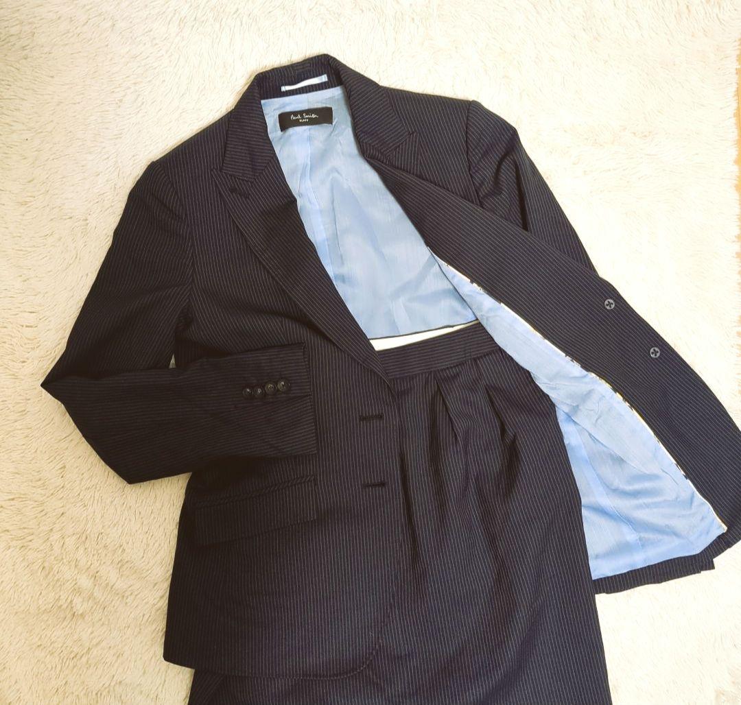 【訳アリ】ポールスミス　ブラックレーベル　スカートセットアップ ストライプ　L