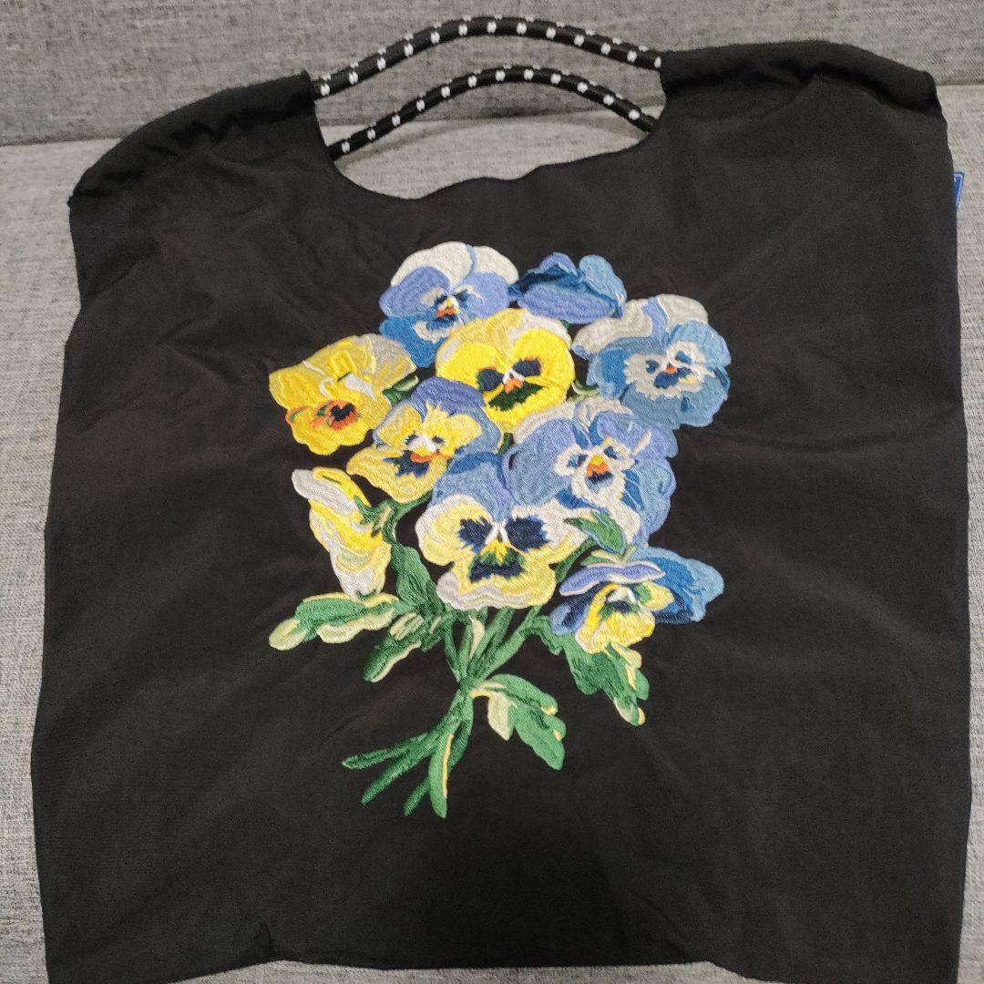 TOLIGHT パンジー刺繍エコバッグ