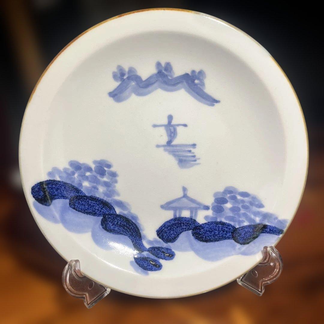 柄違い 小皿 プレート 山水図 菊秋草紋 赤江染錦 等 5枚セット 未使用