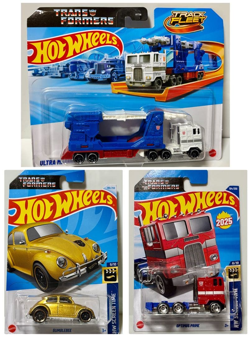 (3点) ホットウィール ウルトラマグナス、バンブルビー、オプティマス Hot Wheels 2025 Track Fleet Transformers Ultra Magnus Optimus