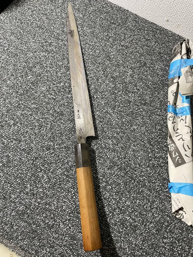 正本　本霞　柳刃　300mm 尺　包丁　刺身　和包丁　白鋼　釣り　研ぎ済