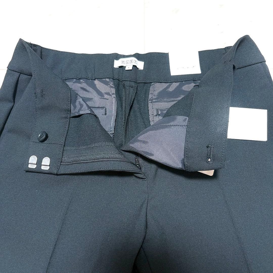 《美品》PLST パンツスーツセットアップ ノーカラー ブラック L パンツ新品