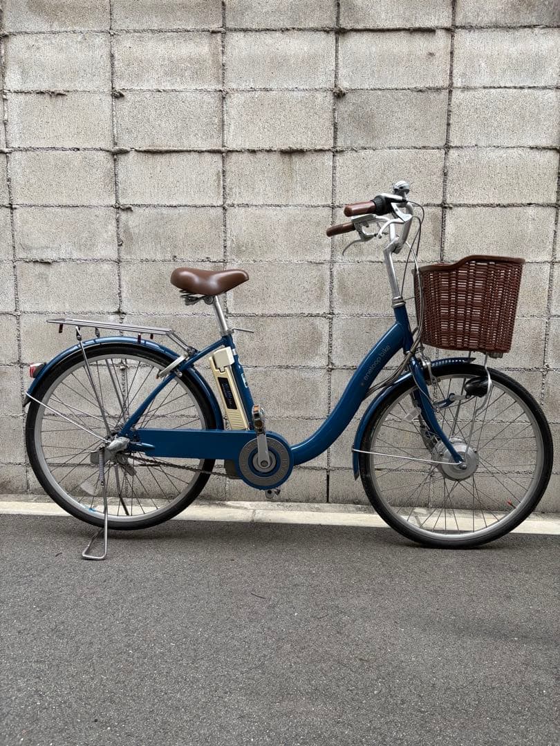 電動自転車　ブルー