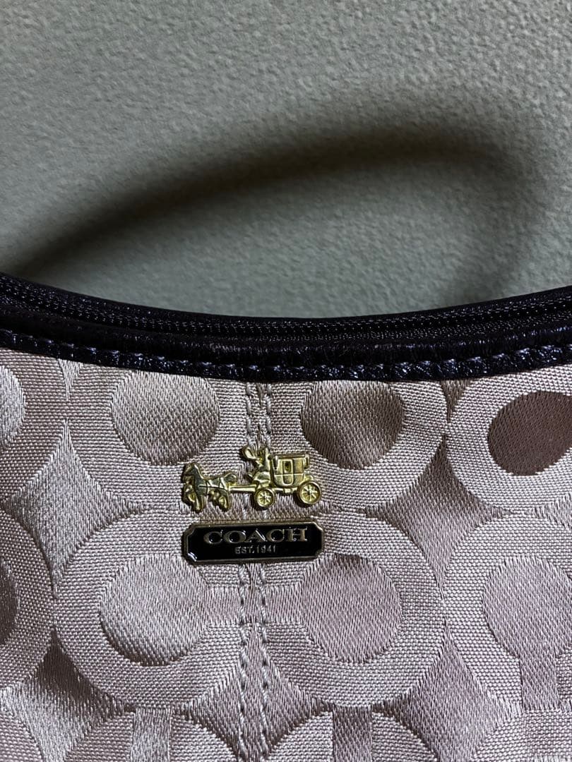 極美 コーチ オプアート アクセサリーポーチ ミニバッグ ワンショル