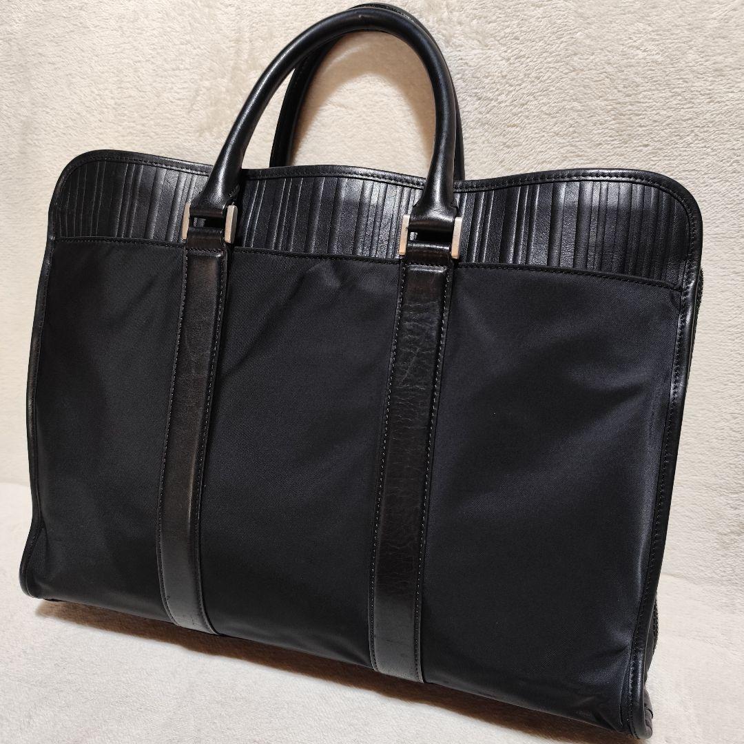 希少【 ポール スミス 】✦ ビジネス バック レザー ナイロン 黒