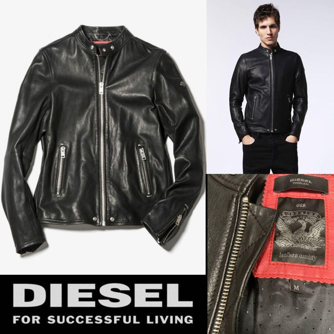 12.5万円　DIESEL ディーゼル　レザージャケット　シングルライダース