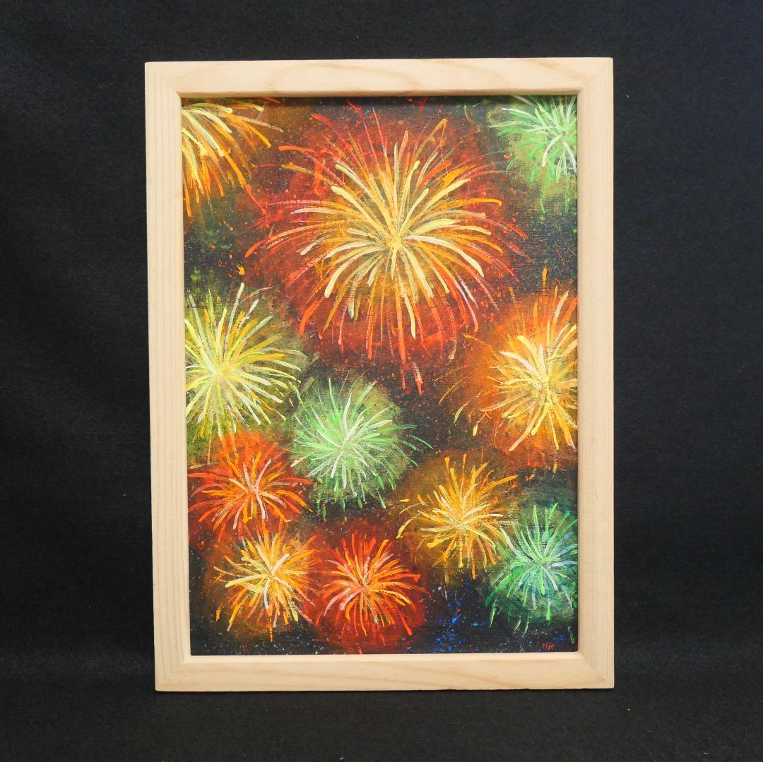 油絵 油彩 油彩画 絵 絵画【花火】