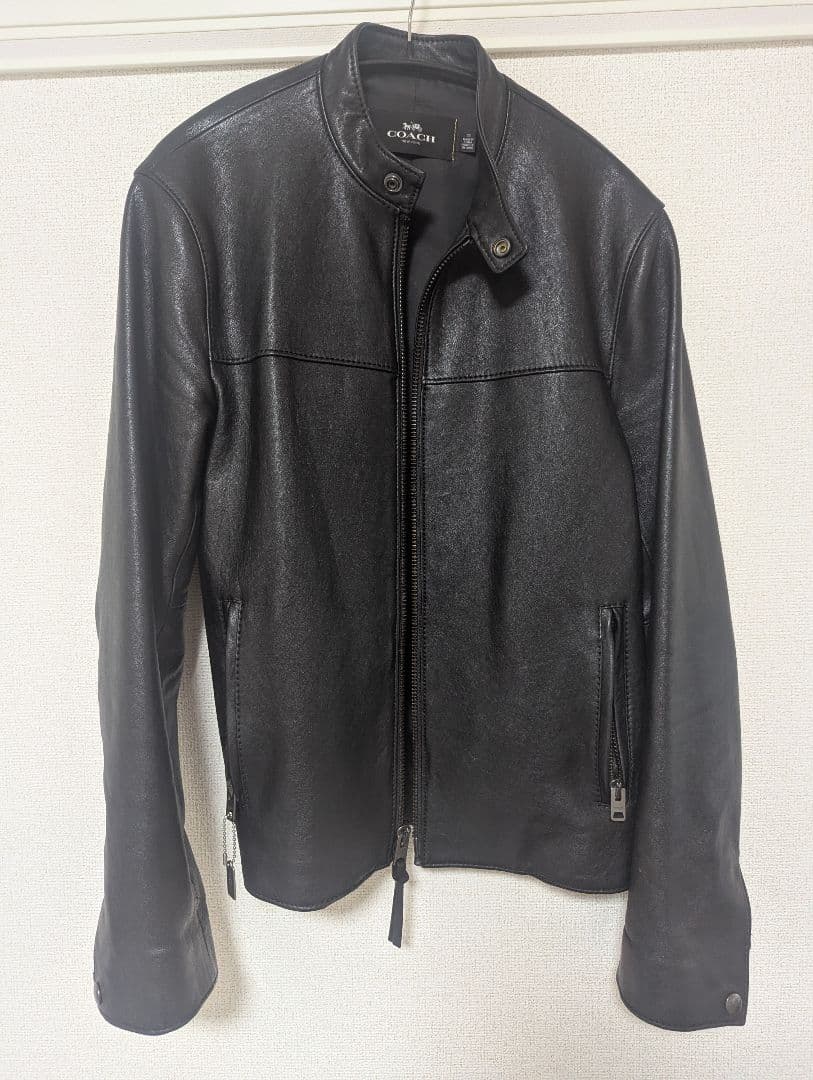 COACH ブラック レザー シングルライダース