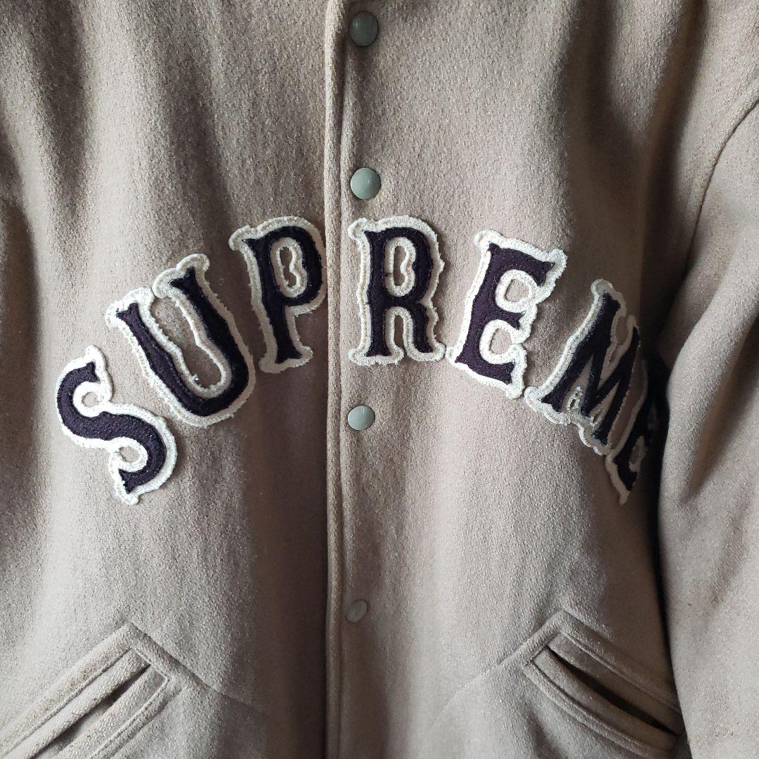 supreme 2005 スタジャン ヴァーシティジャケット Tan ベージュL