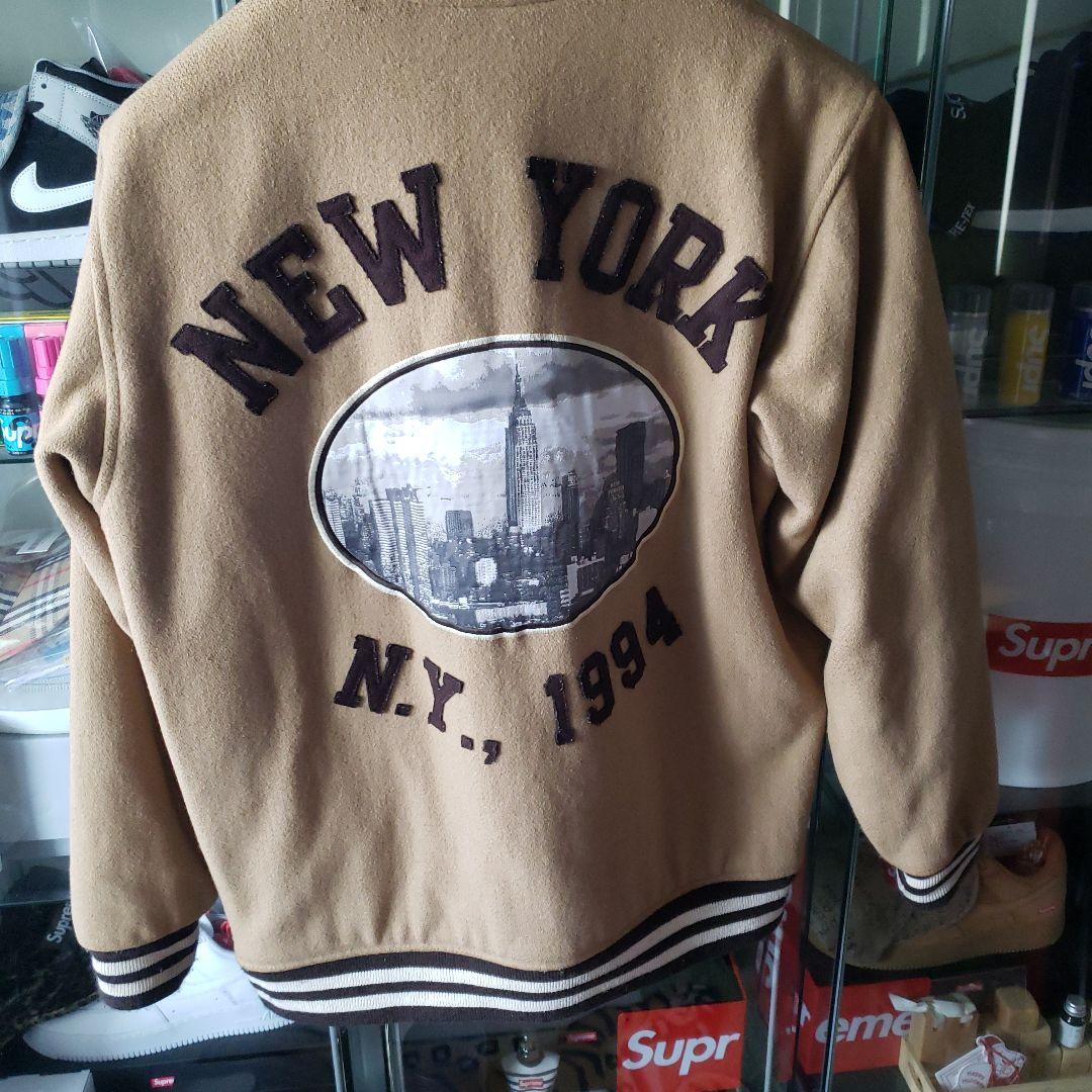 supreme 2005 スタジャン ヴァーシティジャケット Tan ベージュL