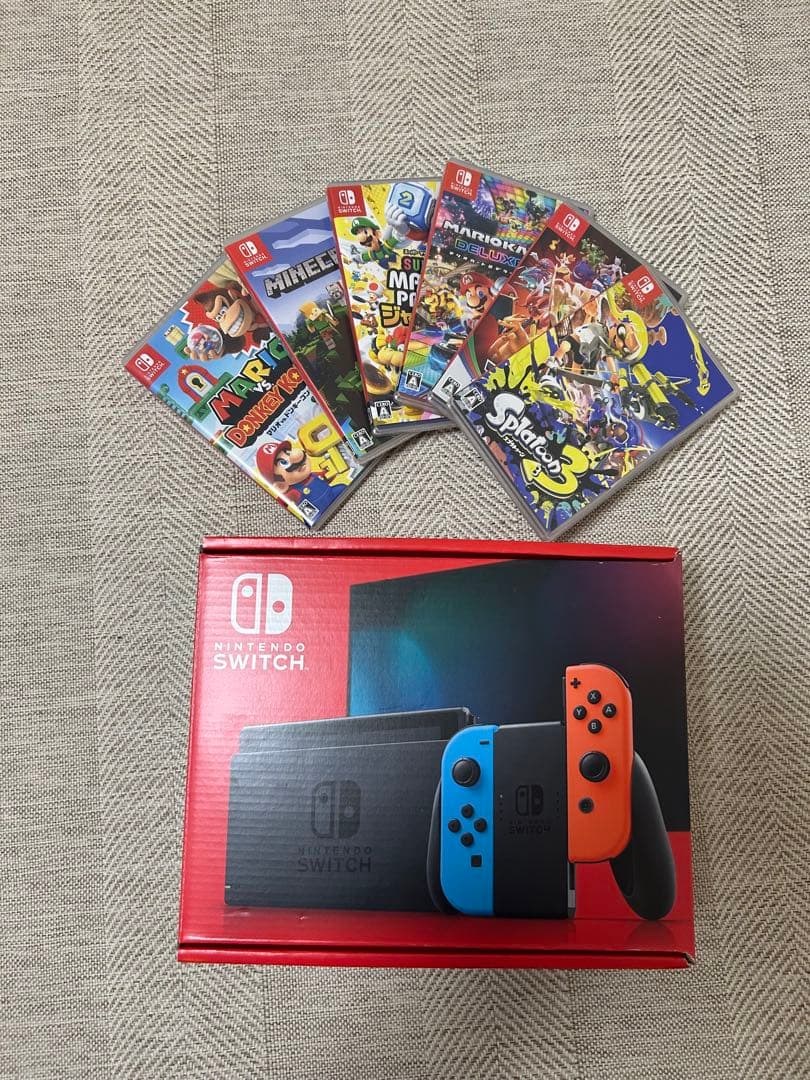 ゆ*ん様 Nintendo Switch ネオンブルー・レッド 本体　ソフト6本