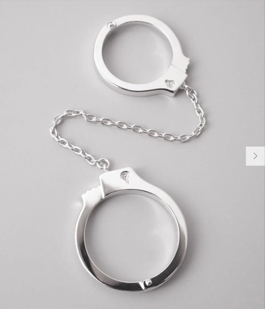 e.m. イーエム 手錠リング 指輪 ダブル 二連 チェーン