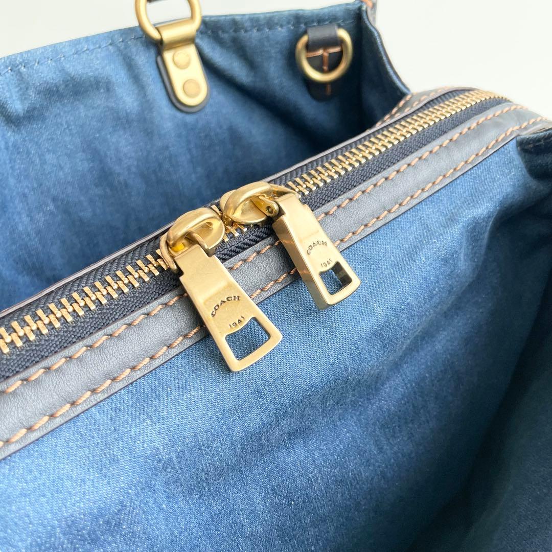 コーチ ローグ Rogue ティーローズ ハンドバッグ デニム 激レア 日本