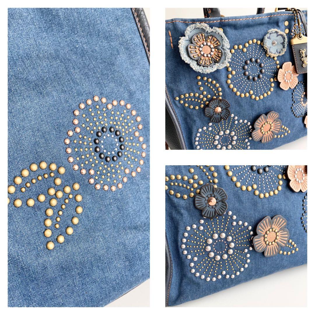 コーチ ローグ Rogue ティーローズ ハンドバッグ デニム 激レア 日本