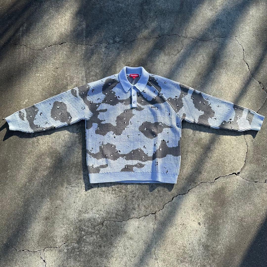 【完売品】Supreme カモフラージュ ニットポロ