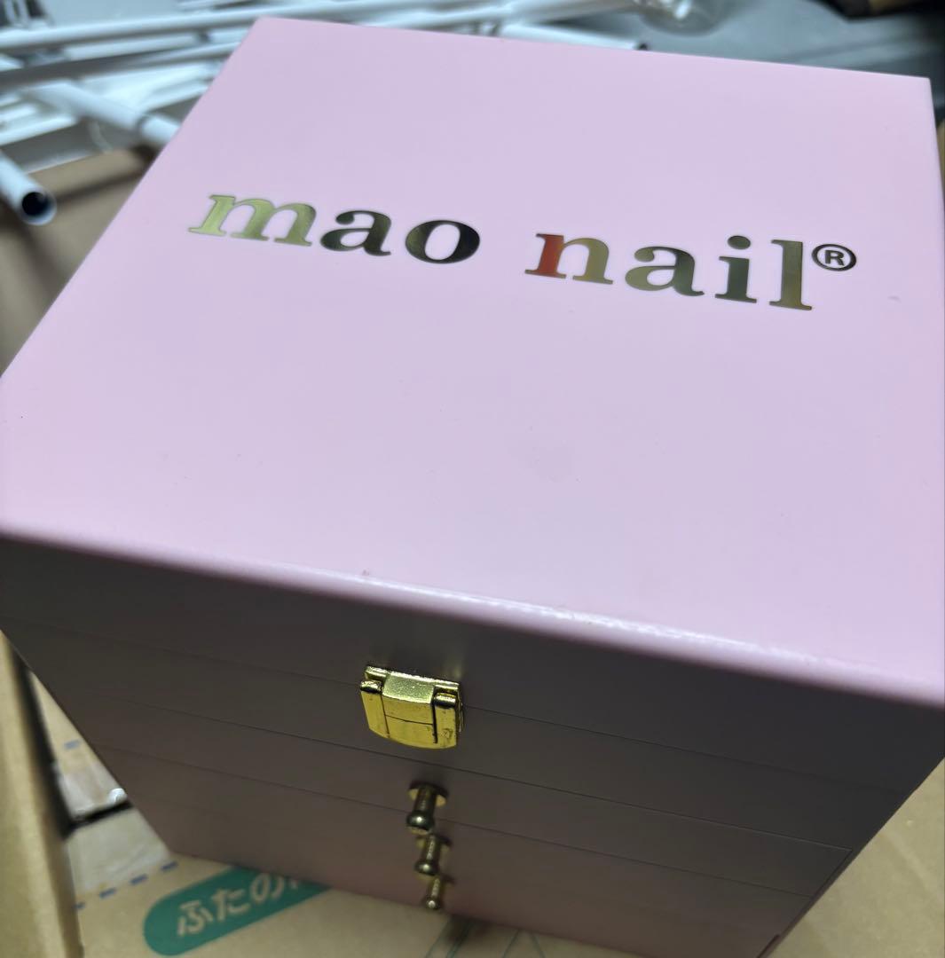 mao nail ピンク収納ボックス ミラー付き