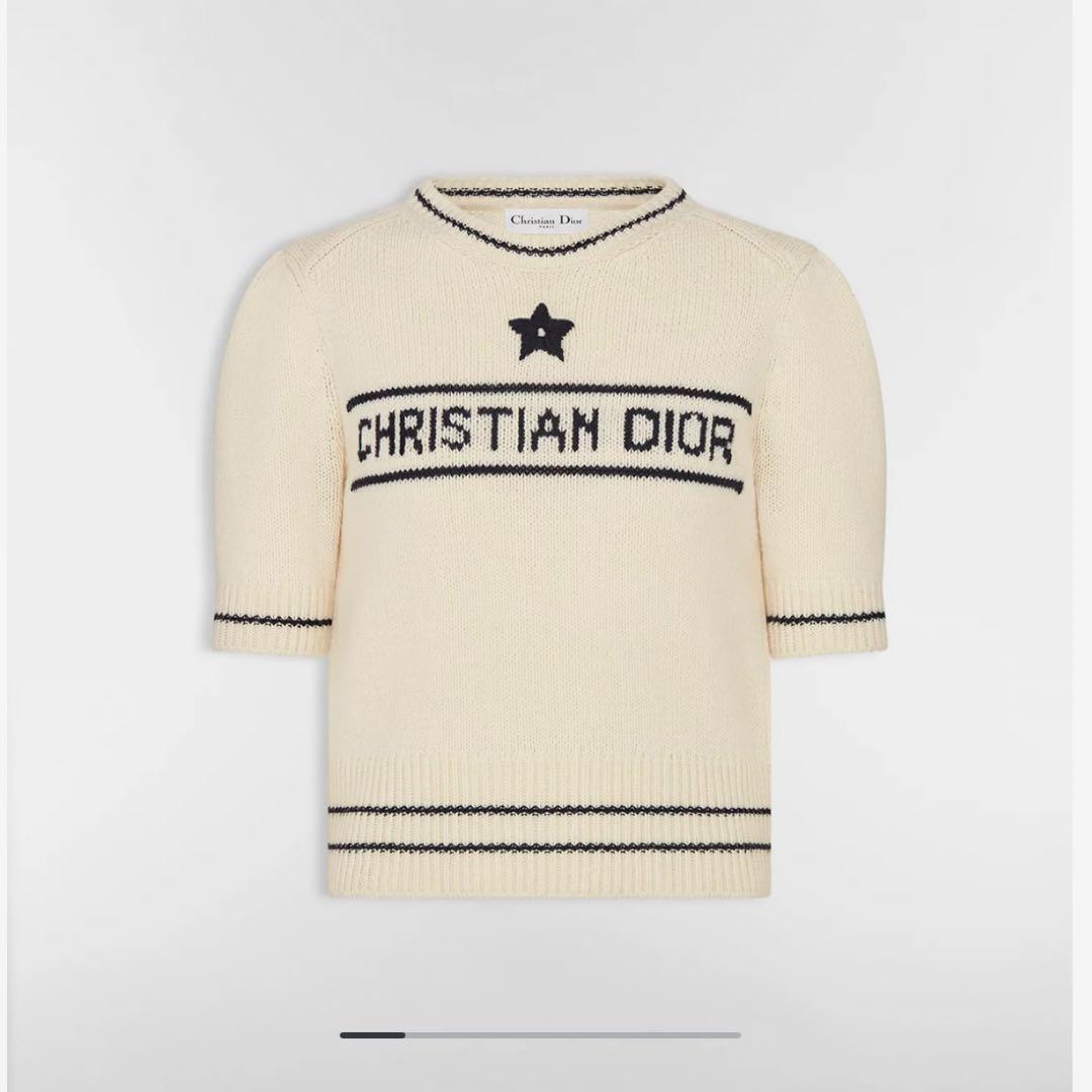 Dior ショートスリーブ セーター パフスリーブ　ニット　34
