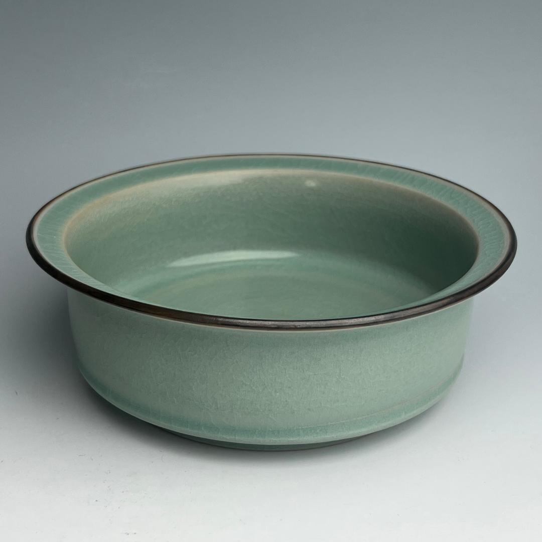 龍泉窯 青磁折沿洗 唐物 中国古玩 中国美術 A953