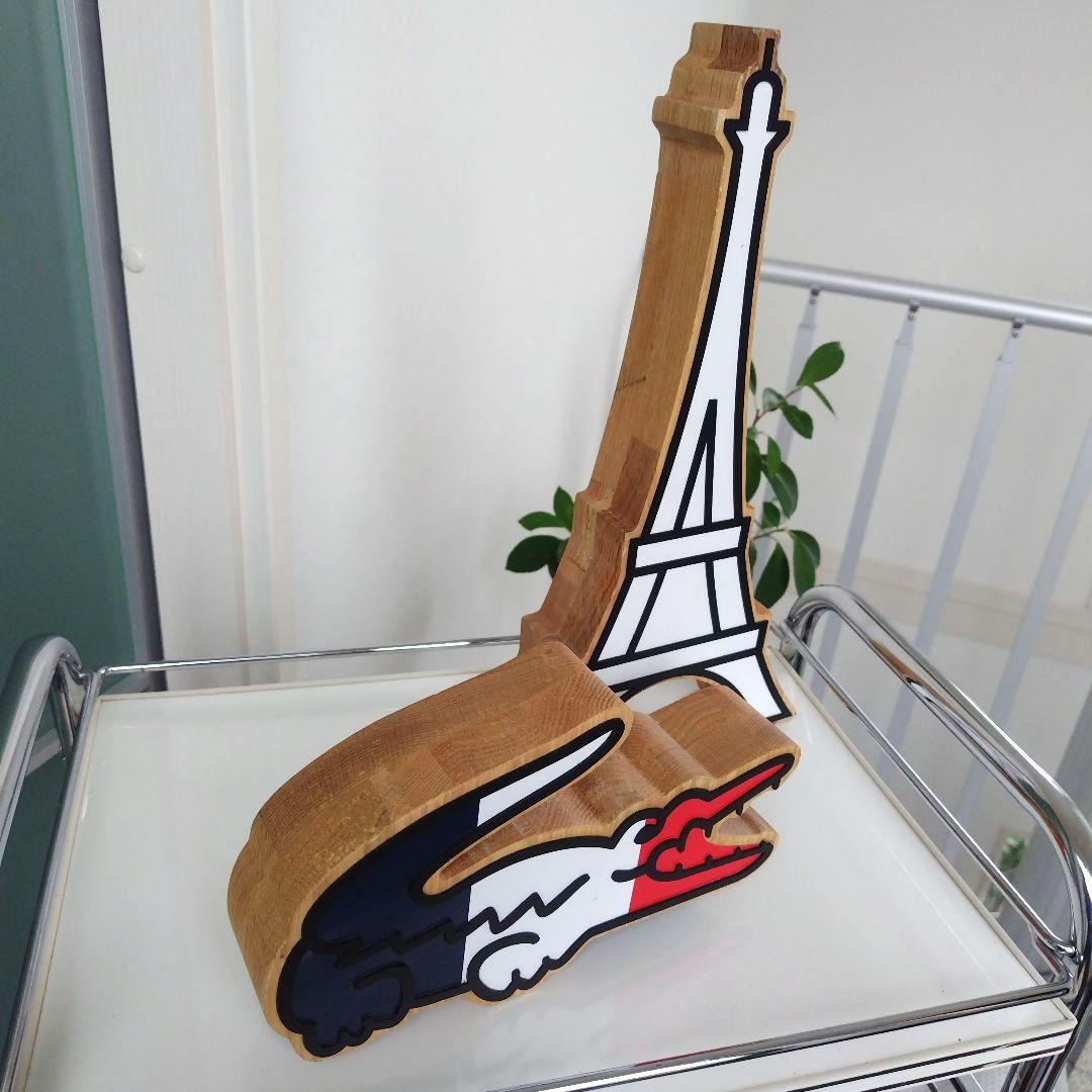 ①レア！LACOSTE 非売品 販促 店舗 木製オブジェ ワニとタワーセット