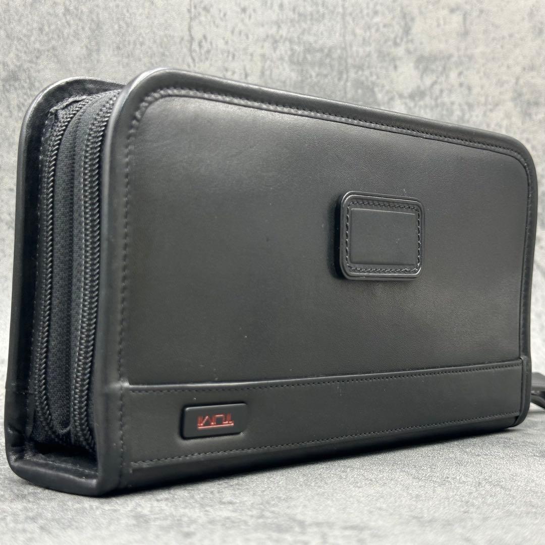 希少 トゥミ オーガナイザー トラベルケース ダブルジップ 黒 レザー メンズ