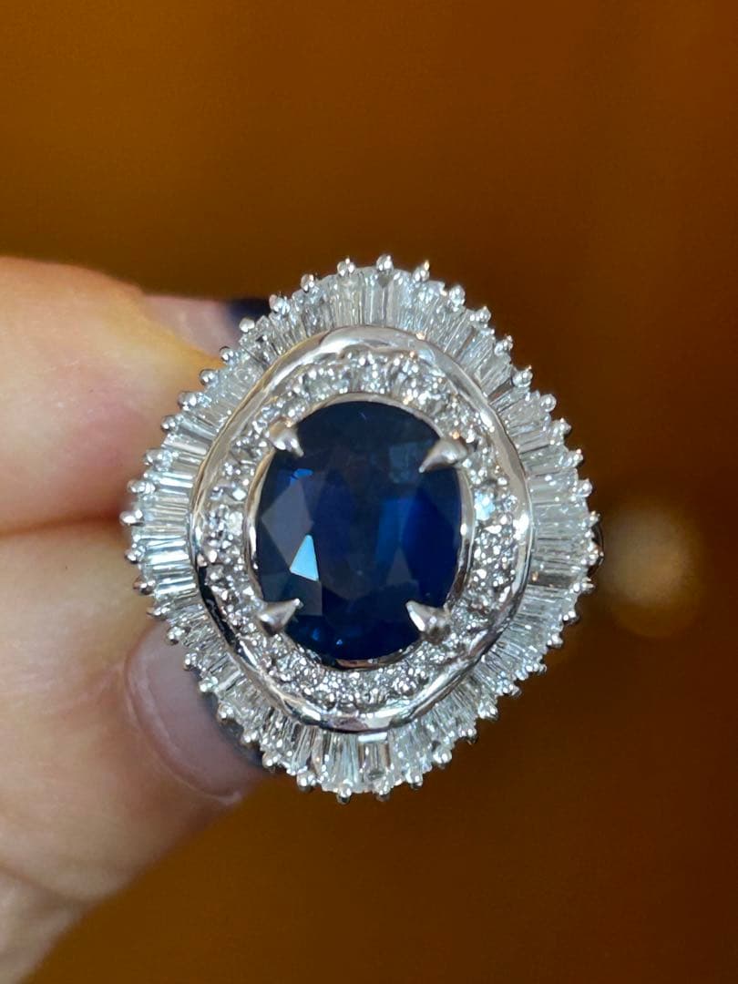 P t 900サファイア ダイヤモンド リング タサキパールリング　2点まとめ