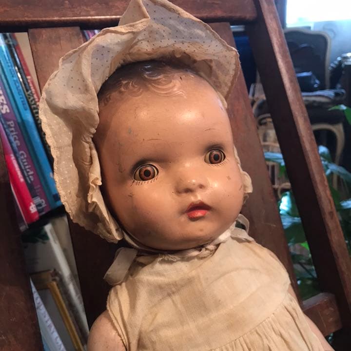 超希少★アンティーク　1900年代　コンポジション赤ん坊ドール人形 ヴィンテージ 56385f2b0beb32262a497e7db4d85e