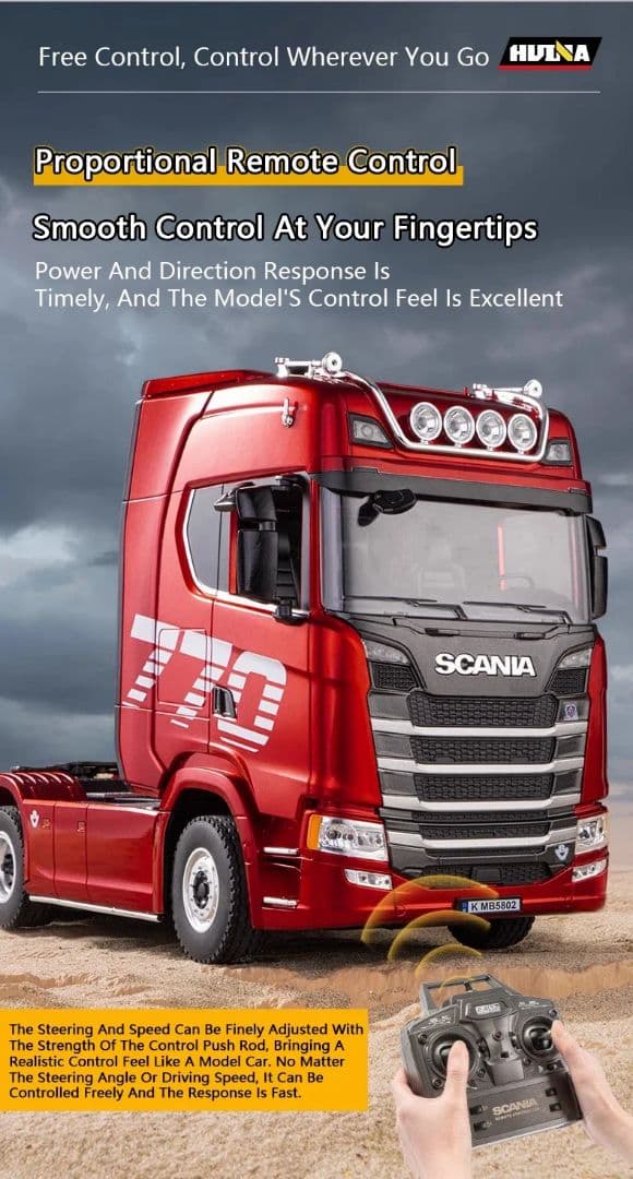 大幅値下げラジコン1/18Sスカニア770sトレーラーヘッド、トレーラーセット 憧れのプレミアムトラックを自在に操れるフルセット！タミヤ電動RC「1