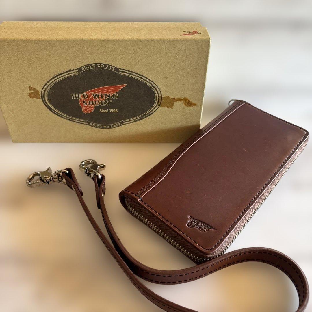 RED WING ブラウン長財布 ストラップ付き　廃盤美品 REDWING - 【廃盤品】レッドウィング/REDWING 長財布 ウォレット