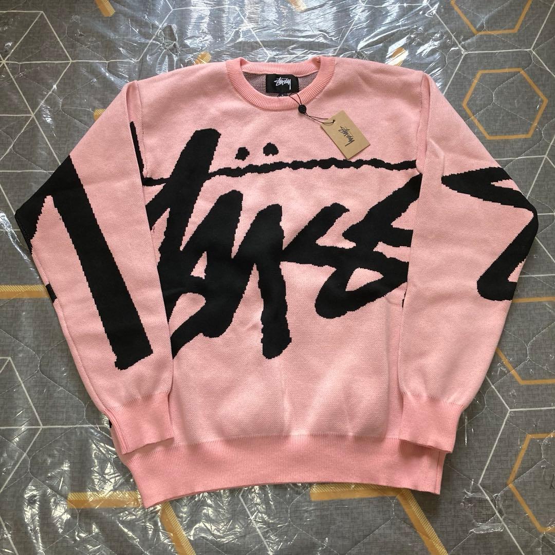 Stussy ピンク ブラック セーター