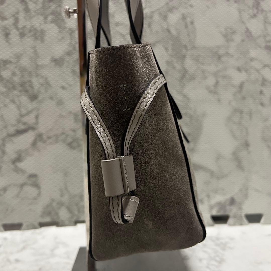 極美品✨フルラ ネット ミニ ハンドバッグ レザー スエード ハート