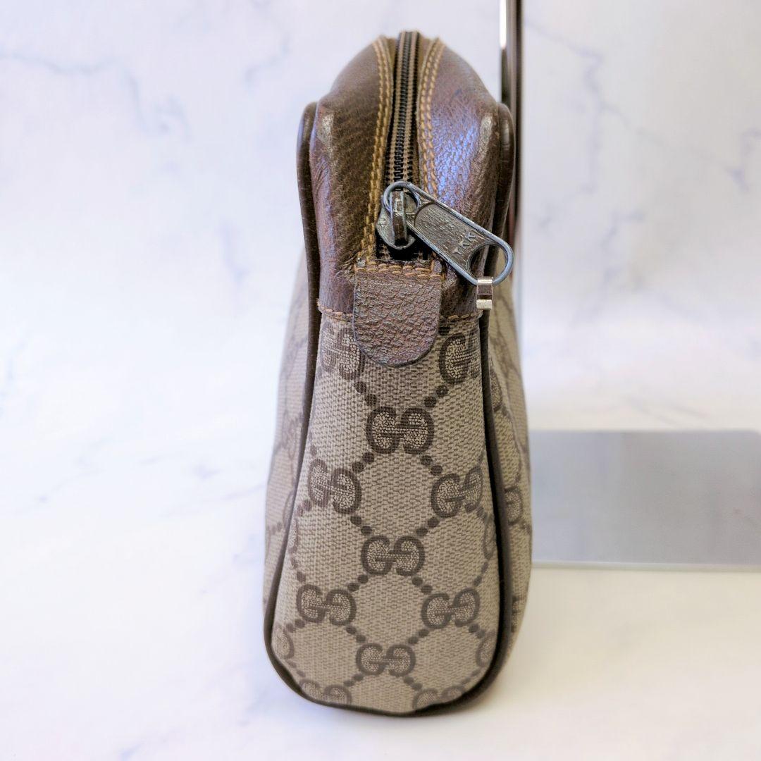 グッチ シェリーライン GG クラッチバッグ ポーチ ブラウン PVC - メルカリ