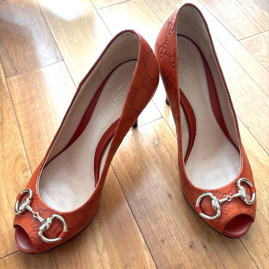 【ナビ】【GUCCI】グッチ パンプス 36 1/2 オープントゥ グッチ レディースパンプス/靴・ヒール・サンダル