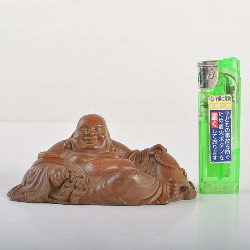 中国 唐木黄楊木彫刻 布袋座像 置物 C R6716E - メルカリ