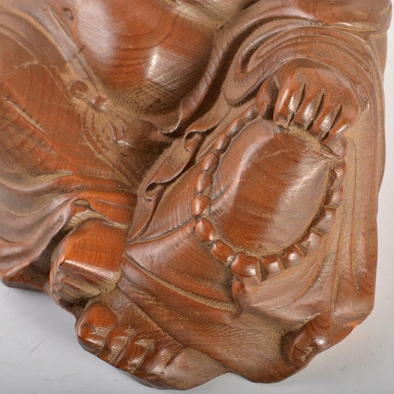 中国 唐木黄楊木彫刻 布袋座像 置物 C R6716E - メルカリ