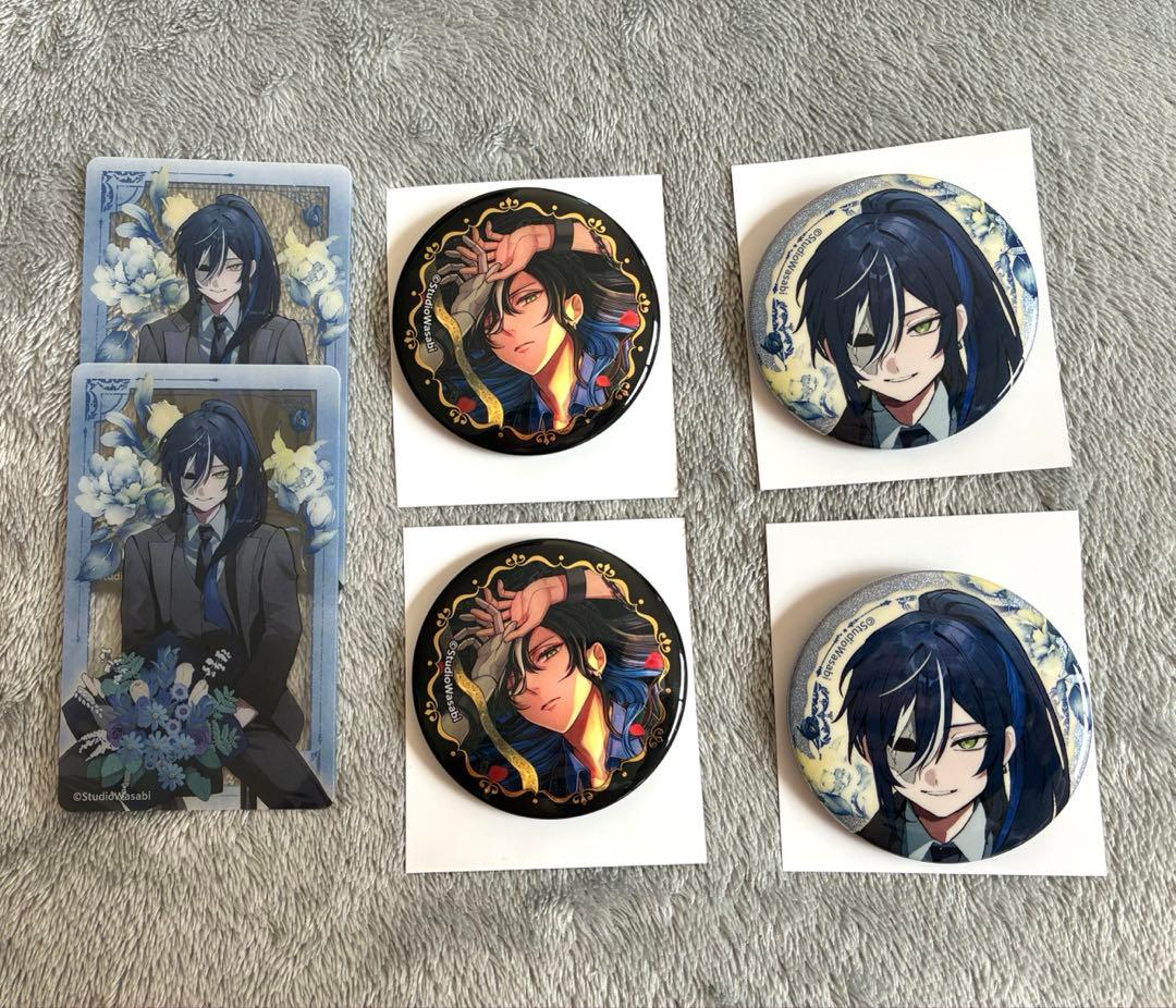 あくねこ 悪魔執事と黒い猫 ボスキ 缶バッジ クリアカード 4周年