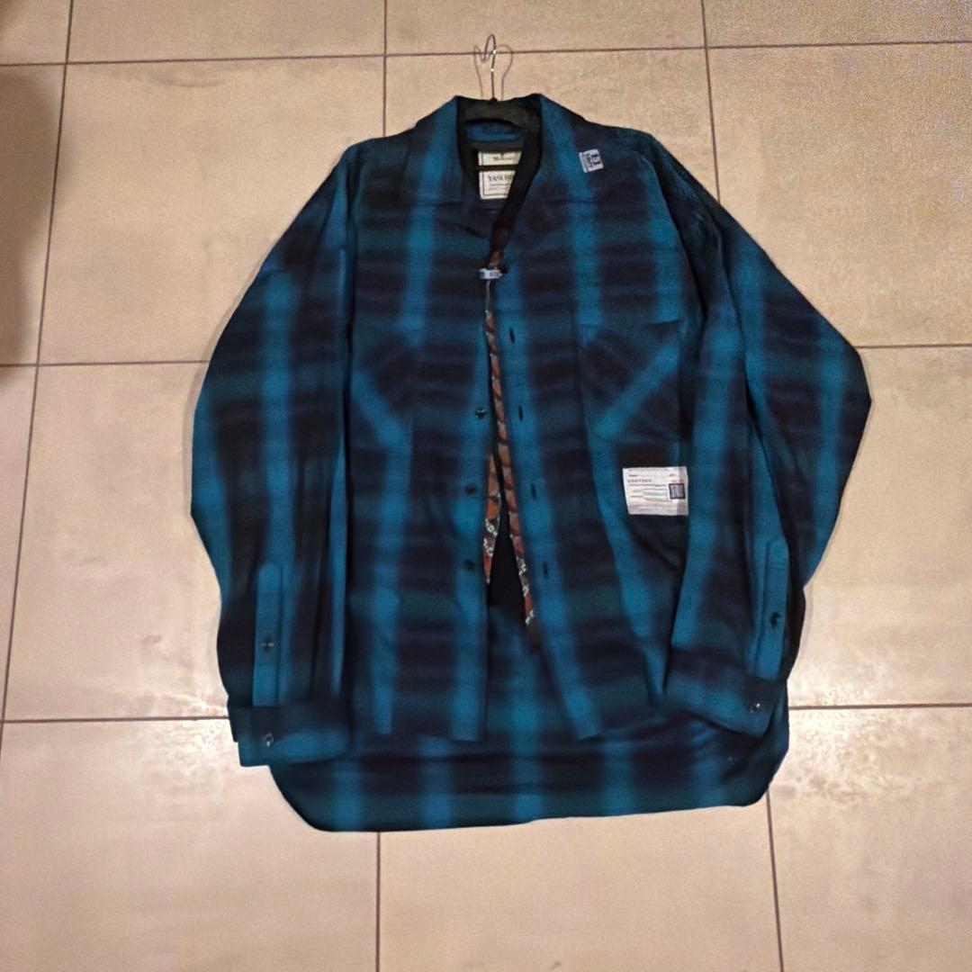 メゾン　ミハラヤスヒロ　レイヤードチェックオーバーシャツサイズ44