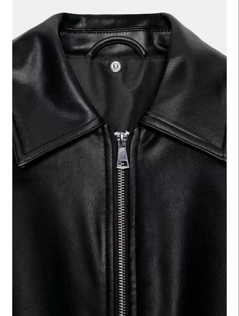 ⭐︎ZARA コントラストフェイクレザージャケット M ブラック